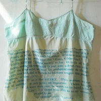cyanotype dress reform broadside on thrift store shirt
