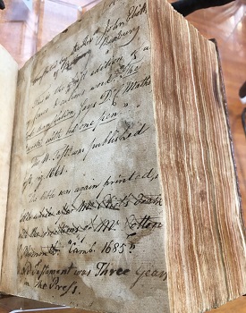 handwritten note in the Algonquian Bible