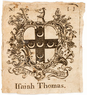Isaiah Thomas bookplate